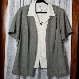 Dorby women’s top plus size 22W blazer houndstooth